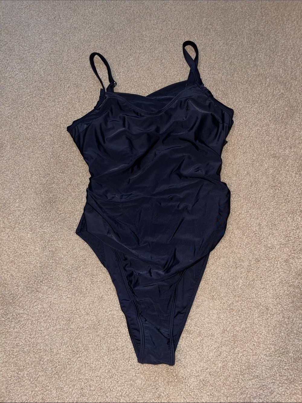 Amazon Women's Black One-Piece Swimsuit with Adjustable Straps